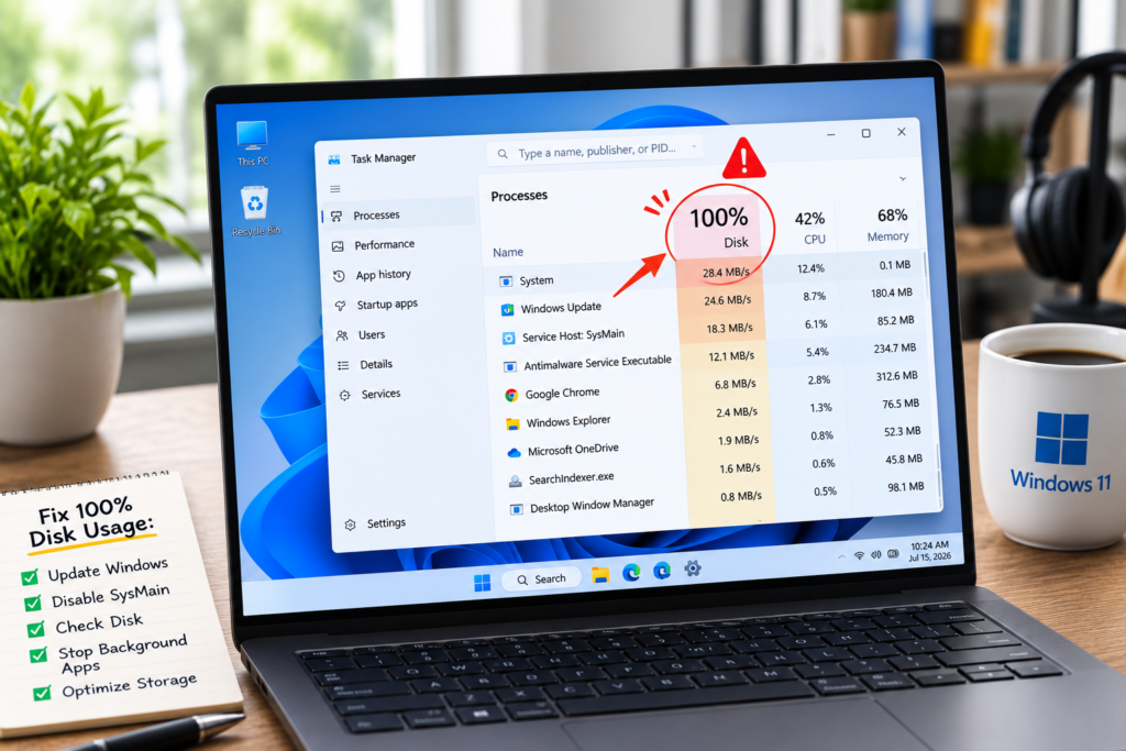 100% Disk Usage in Windows 11